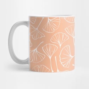 Ginkgo Leaves Boho Botanical Pattern Peach Pink Mug